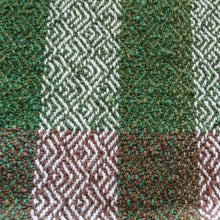 Load image into Gallery viewer, Green &amp; White Boucle Towel - Brown Stripe, www.skyloomweavers.com
