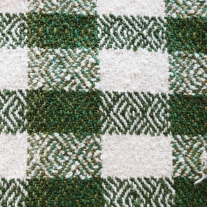 Green & White Boucle Towel - Half Checks, www.skyloomweavers.com