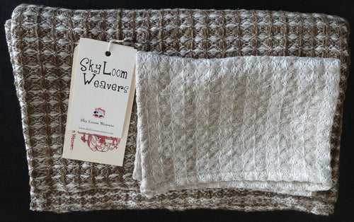 Linen/Cotton Blend Bath Towel w/Linen Face Towel, www.skyloomweavers.com