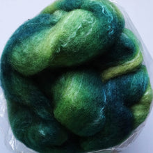 Load image into Gallery viewer, Mixed BFL &amp; Silk - Swamp Thing, www.skyloomweavers.com
