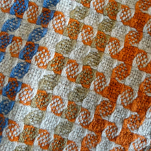 Load image into Gallery viewer, Rainbow Pinwheels Towel - Orange &amp; Beige, www.skyloomweavers.com
