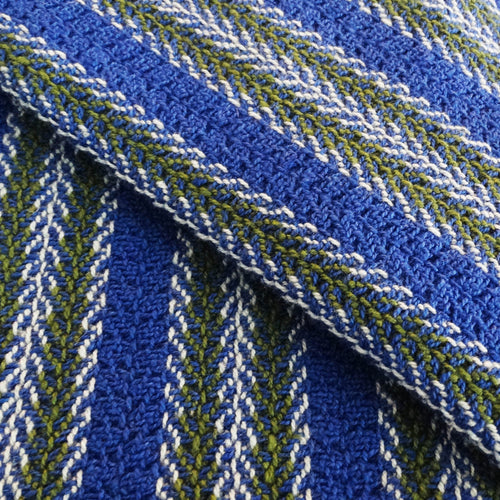 Trellis & Vine Kitchen Towel - Dark Blue, www.skyloomweavers.com