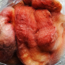 Load image into Gallery viewer, BFL &amp; Silk Spinning Fiber - Desert Sunrise, www.skyloomweavers.com
