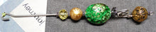 Load image into Gallery viewer, Orifice Hook - Green &amp; Gold, www.skyloomweavers.com
